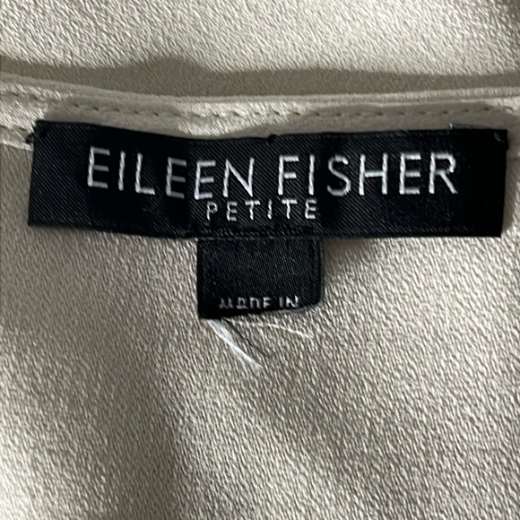 EILEEN FISHER Silk Georgette Crepe Ballet Neck Tank Size SEE MEASUREMENTS - Picture 8 of 9
